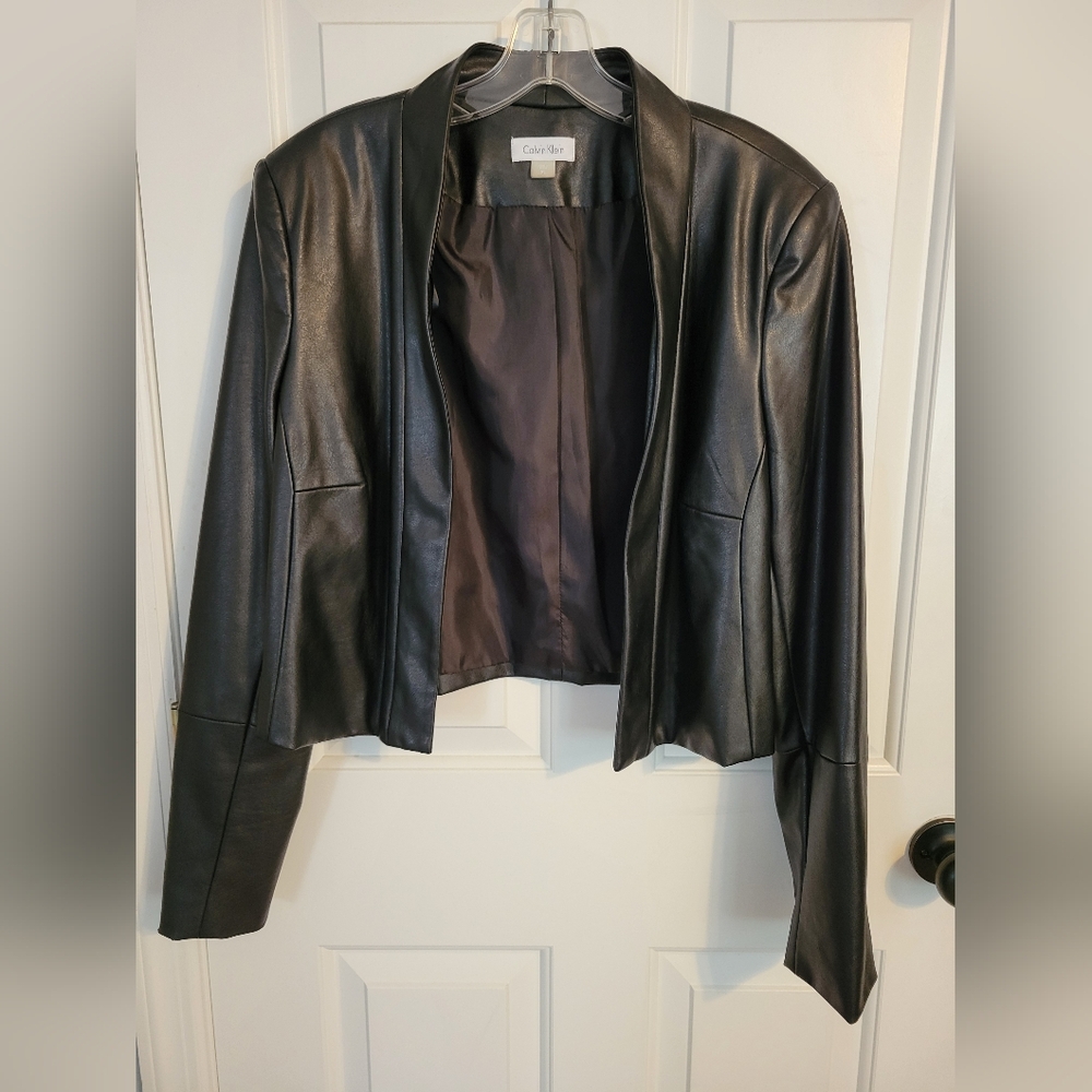 Calvin Klien Cropped Faux Leather Jacket XL